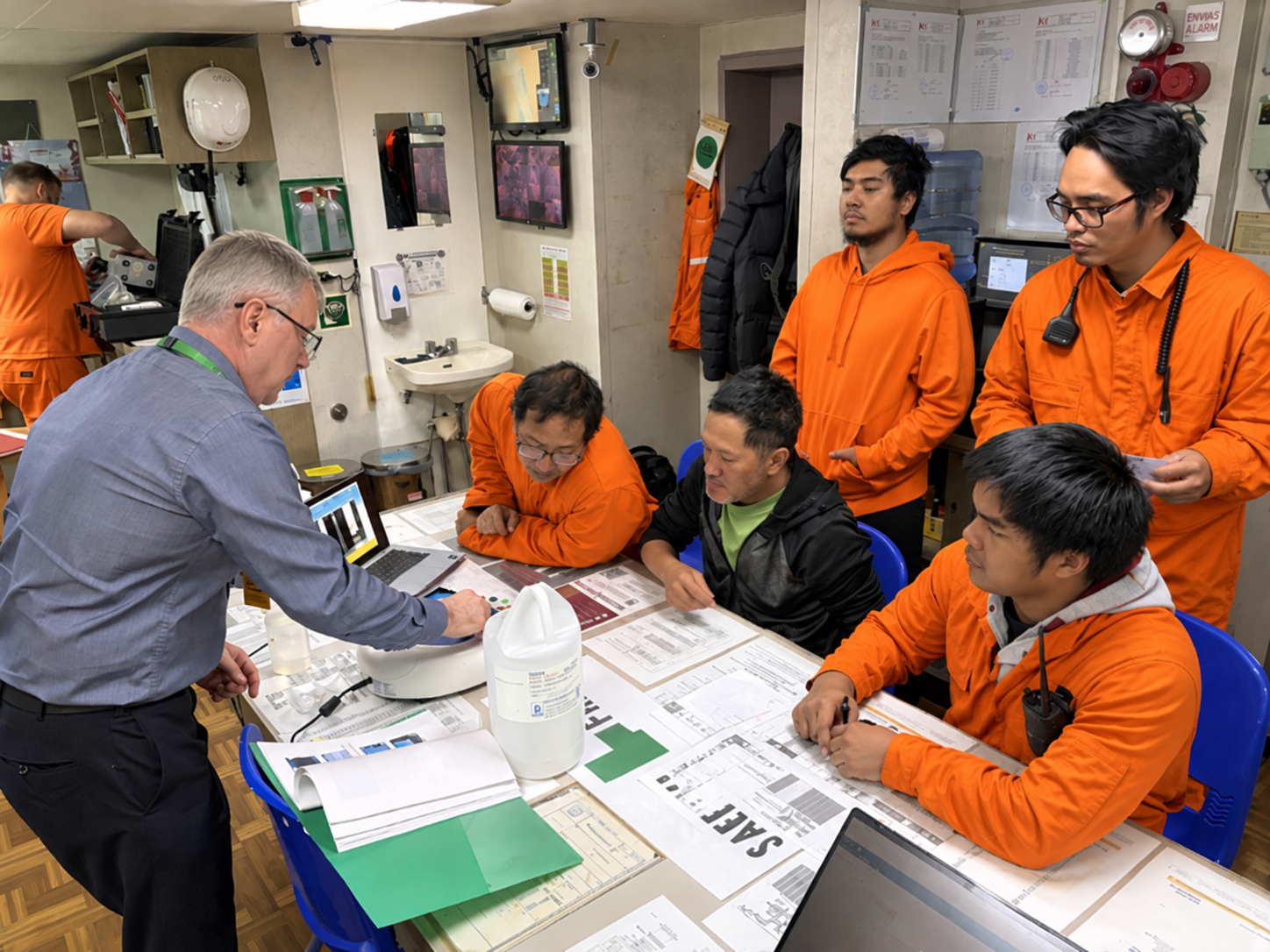 Crew training session on board