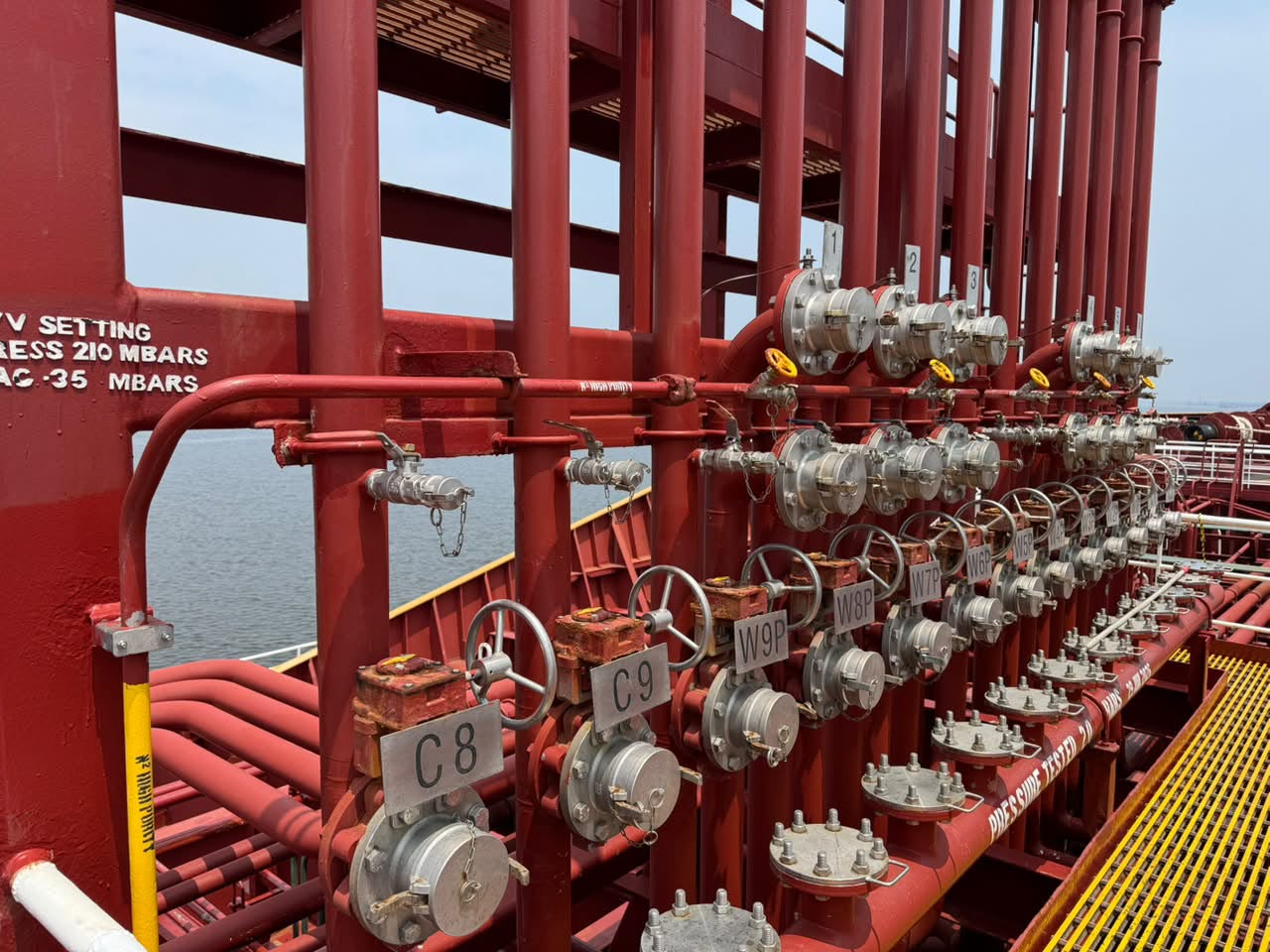 Cargo manifold valve bank